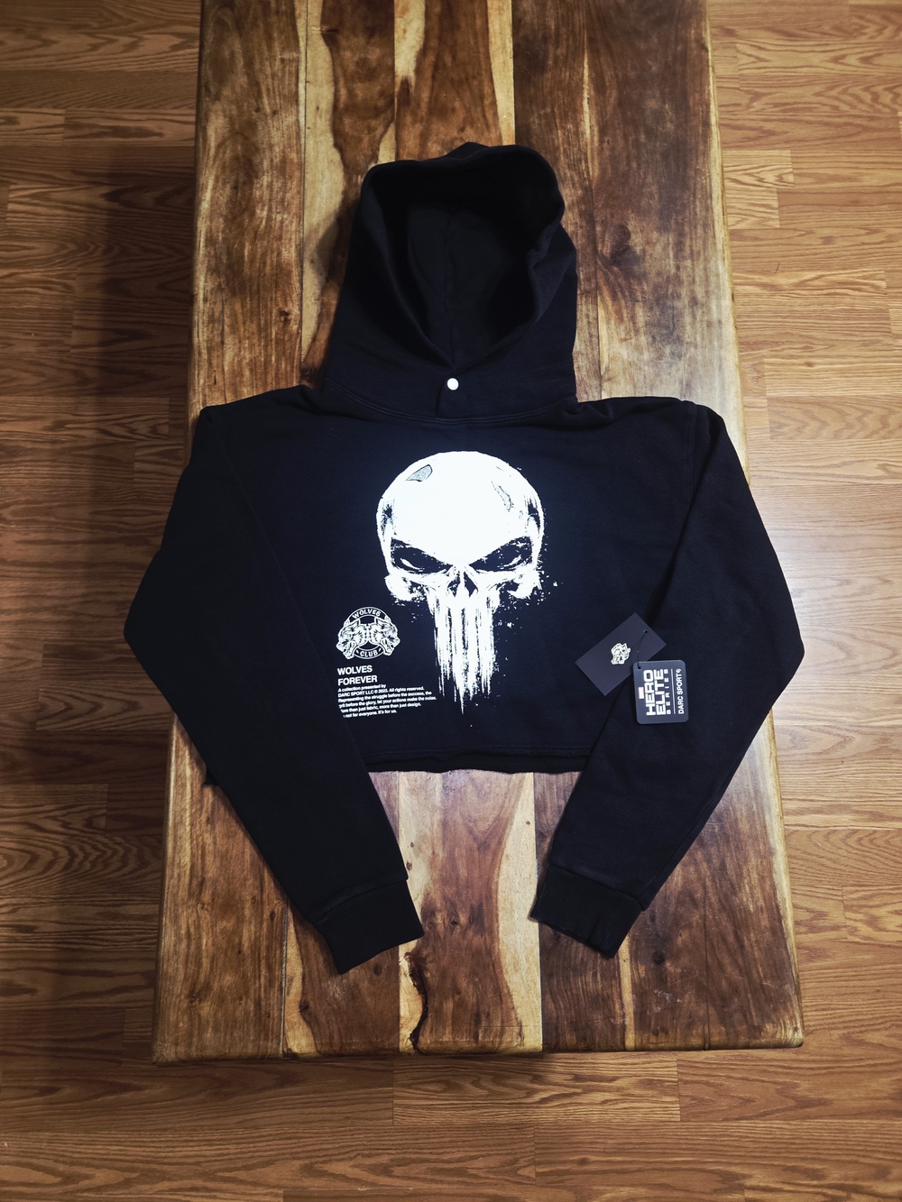 Darc Sport x Marvel "Hero Elite Series" The Punisher Cropped Hoodie. Size Small